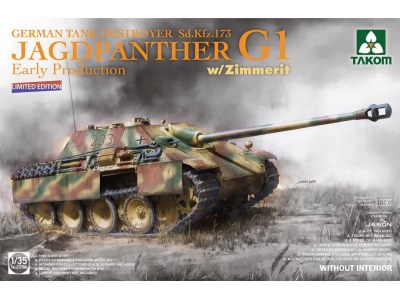 1:35 Takom 2125W German Tank Destroyer Sd.Kfz. 173 Jagdpanther G1 Early Production w/Zimmerit - Tak2125w - TAK2125W