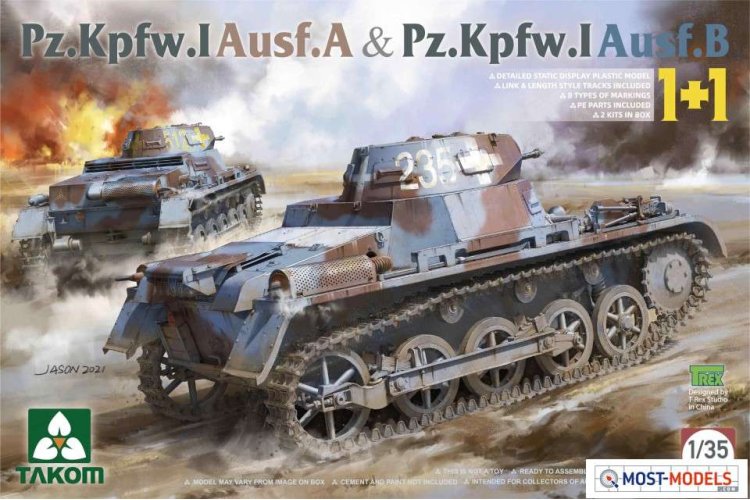 1:35 Takom 2145 Pz.Kpfw.I Ausf.A &  Pz.Kpfw.I Ausf. B (1+1 Tank) - Tak2145 takom 1 - TAK2145