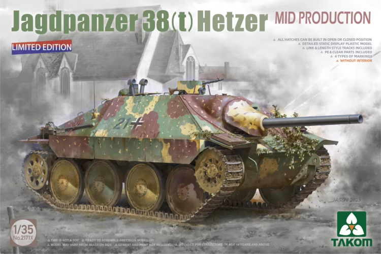 1:35 Takom 2171X Jagdpanzer 38(t) Hetzer Mid Production - Limited Edition - Tak2171x - TAK2171X