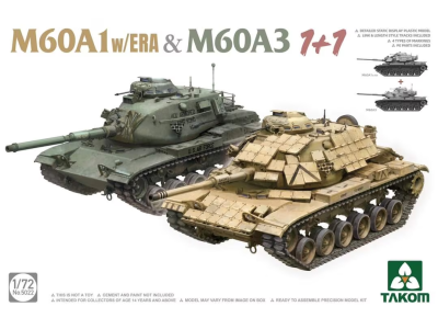 1:72 Takom 5022 M60A1 w/ERA & M60A3 - 1 + 1 - Tak5022 - TAK5022