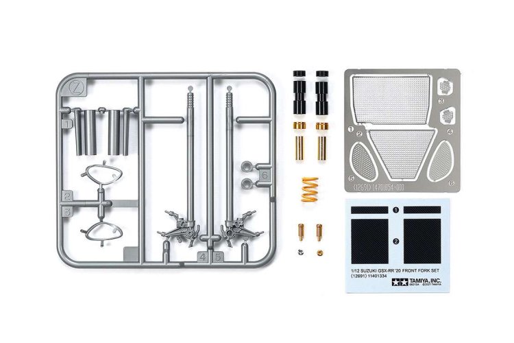 1:12 Tamiya 12691 Suzuki GSX-RR '20 Front Fork Set + PE + Decals - Tam12691 1 - TAM12691