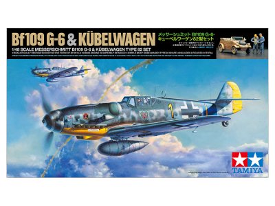 1:48 Tamiya 25204 Messerschmitt Bf109 G-6 & Kubelwagen Type 82 Set - Tam25204 - TAM25204