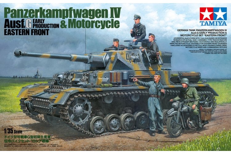 1:35 Tamiya 25209 Panzerkampfwagen IV Ausf G. Early Production & Motorcycle Eastern Front - Tam25209 1 - TAM25209