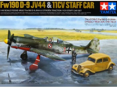 1:48 Tamiya 25213 Focke-Wulf Fw190 D-9 JV44 & Citroen 11CV Staff Car Set - Tam25213 - TAM25213