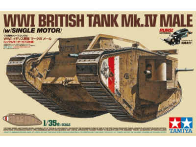 1:35 Tamiya 30057 WWI British Tank Mk. IV Male (mot.) with 5 Figures - Tam30057 - TAM30057