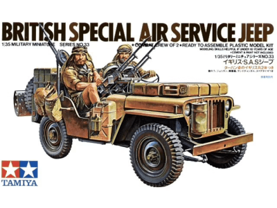 1:35 Tamiya 35033 British Special Air Service Jeep w/2 Figures - Tam35033 tamiya sas jeep 135 - TAM35033