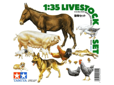 1:35 Tamiya 35128 Diorama-Set Livestock (18 animals) - Tam35128 - TAM35128