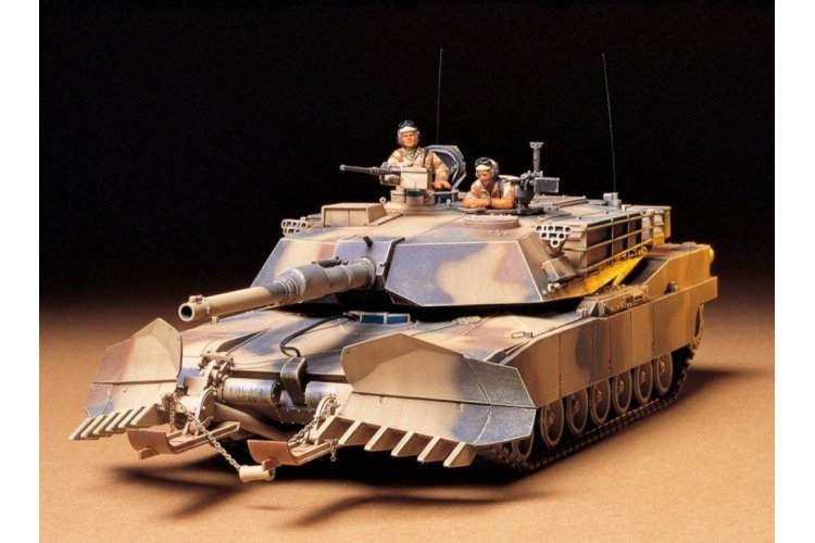 1:35 Tamiya 35158 US MBT M1A1 Abrams w/Mine Plow and 2 Figures - Tam35158 2 - TAM35158