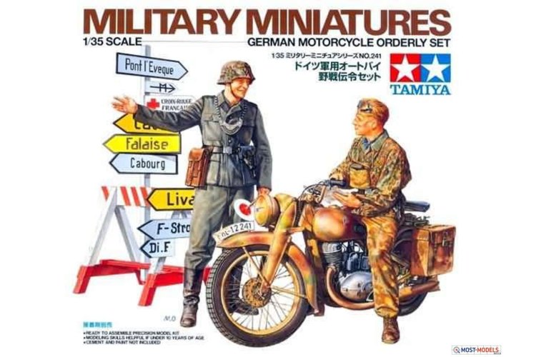 1:35 Tamiya 35241 Diorama-Set Motorcycle Orderly w/2 Figures - Tam35241 1 - TAM35241