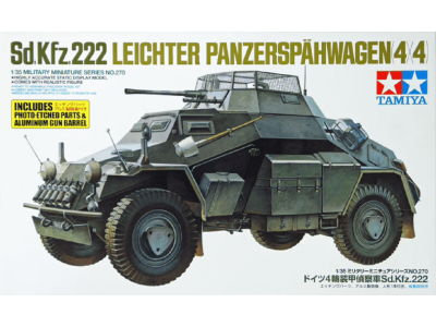 1:35 Tamiya 35270 Sd.Kfz. 222 Leichter Panzerspähwagen (4x4) w/Photo-etch - Tam35270 tamiya panzerspahwagen 4x4 - TAM35270