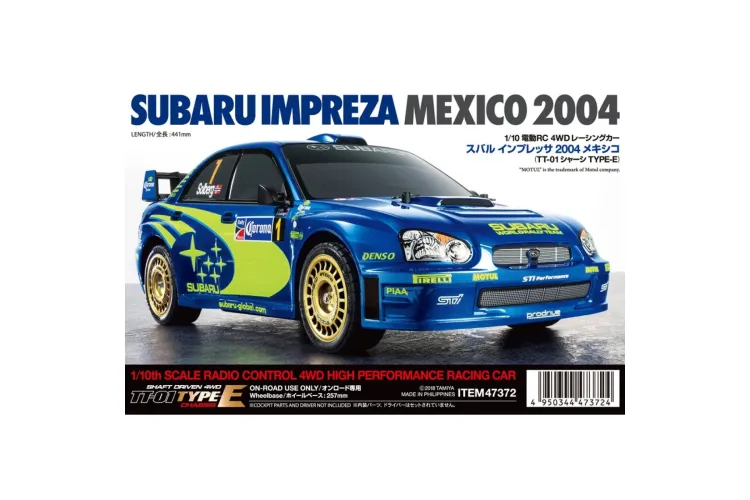 1:10 Tamiya 47372 RC Subaru Impreza WRX Mexico 2004 TT-01E - Tam47372 1 - TAM47372