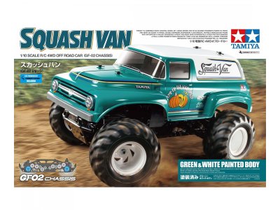 1:10 Tamiya 47497 RC Squash Van 4WD GF-02 met in Kleur gespoten Body - Tam47497 1 - TAM47497