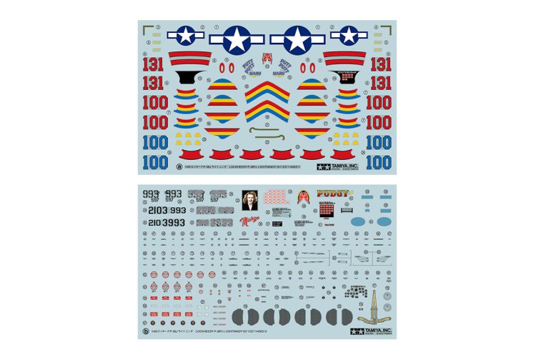 1:48 Tamiya 61123 US Lockheed P-38 J Lightning - Tam61123 decals - TAM61123