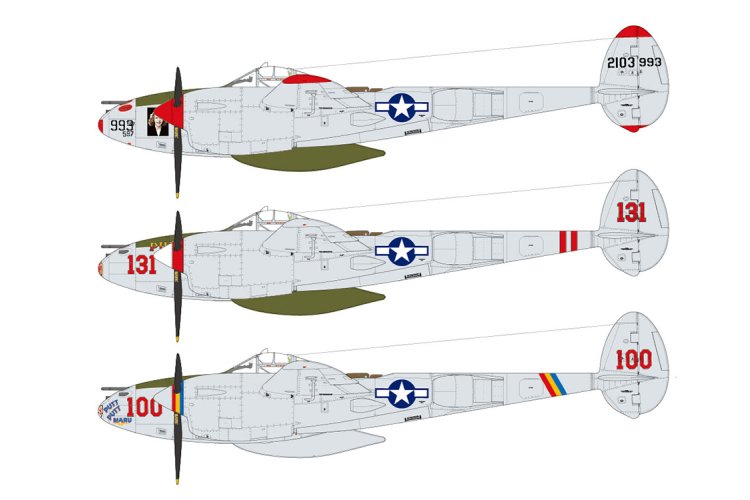 1:48 Tamiya 61123 US Lockheed P-38 J Lightning - Tam61123 options - TAM61123