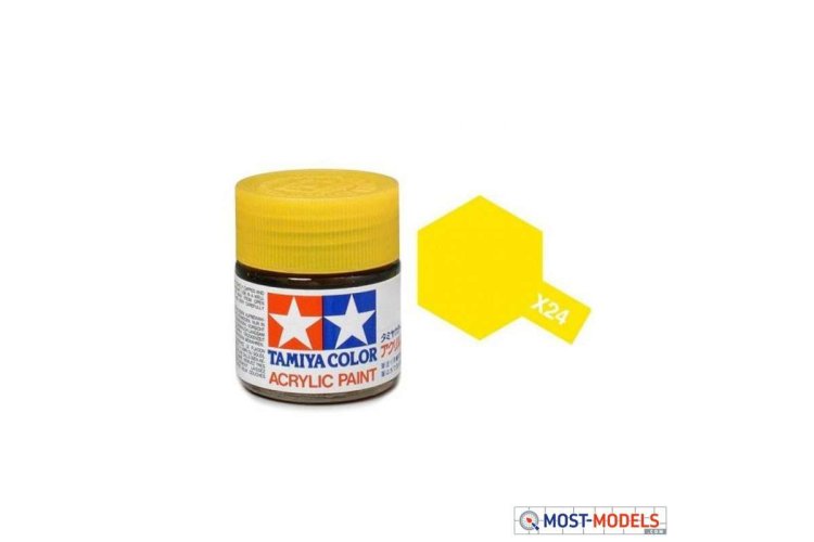 Tamiya X-24 Yellow Clear - Gloss - Acryl - 10ml - Tam81524 1 - TAM81524-XS