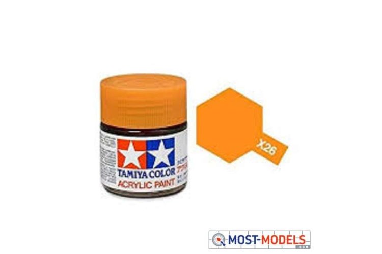 Tamiya X-26 Orange Clear - Gloss - Acryl - 10ml - Tam81526 1 - TAM81526-XS