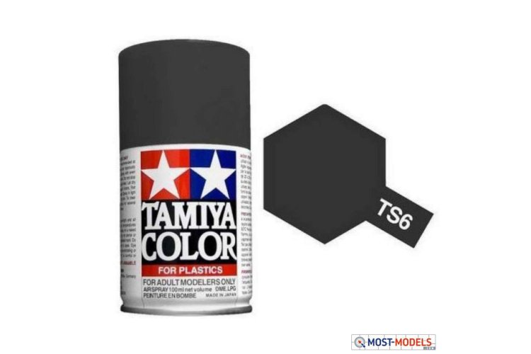 Tamiya TS-6 Black - Matt - Acryl Spray - 100ml - Tam85006 ts 6 black matt tamiya spray 1 - TAM85006