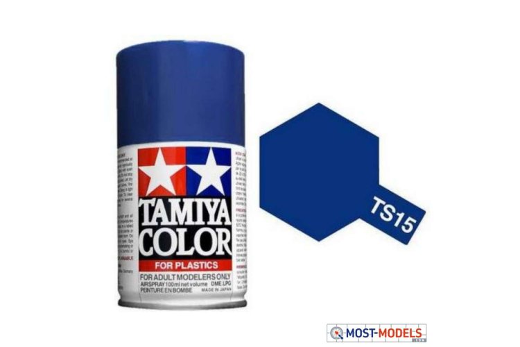 Tamiya TS-15 Blue - Gloss - Acryl Spray - 100ml - Tam85015 ts15 blue 1 - TAM85015