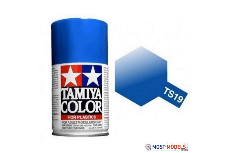 Tamiya TS-19 Blue - Metallic - Gloss - Acryl Spray - 100ml - Tam85019 ts19 metallic blue 1 - TAM85019