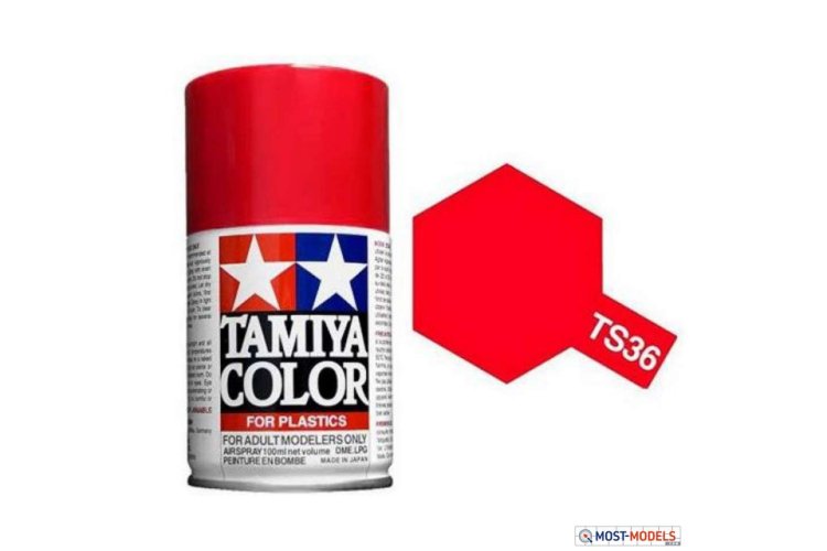 Tamiya TS-36 Fluorescent Red - Gloss - Acryl Spray - 100ml - Tam85036 ts 36 fluorescent red 1 - TAM85036