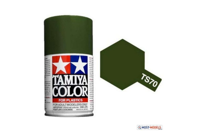 Tamiya TS-70 Olive Drab - Matt - Acryl Spray - 100ml - Tam85070 ts70 olive drab 1 - TAM85070