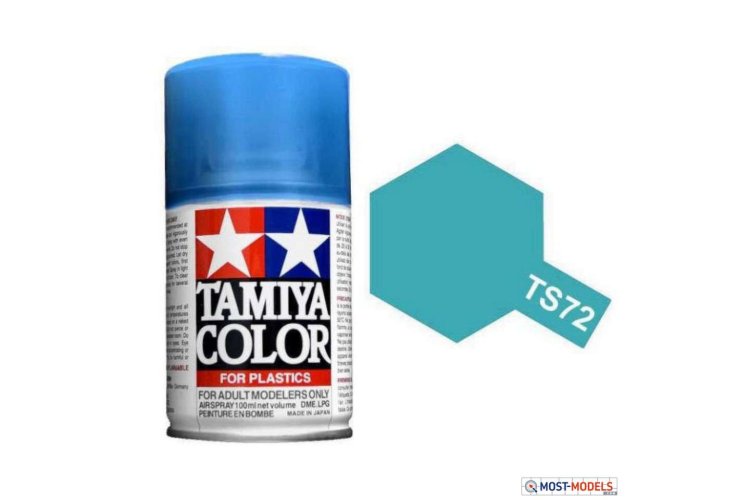 Tamiya TS-72 Clear Blue Transparent - Gloss - Acryl Spray - 100ml - Tam85072 ts72 clear blue 1 - TAM85072