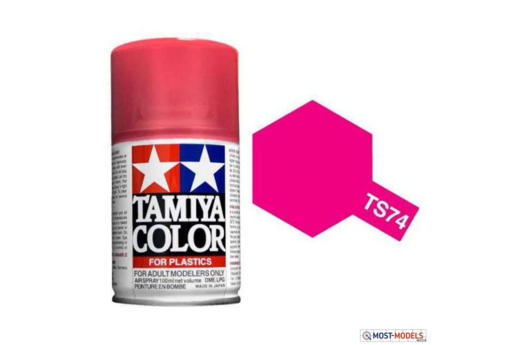 Tamiya TS-74 Clear Red Transparent - Gloss - Acryl Spray - 100ml - Tam85074 ts74 clear red 1 - TAM85074