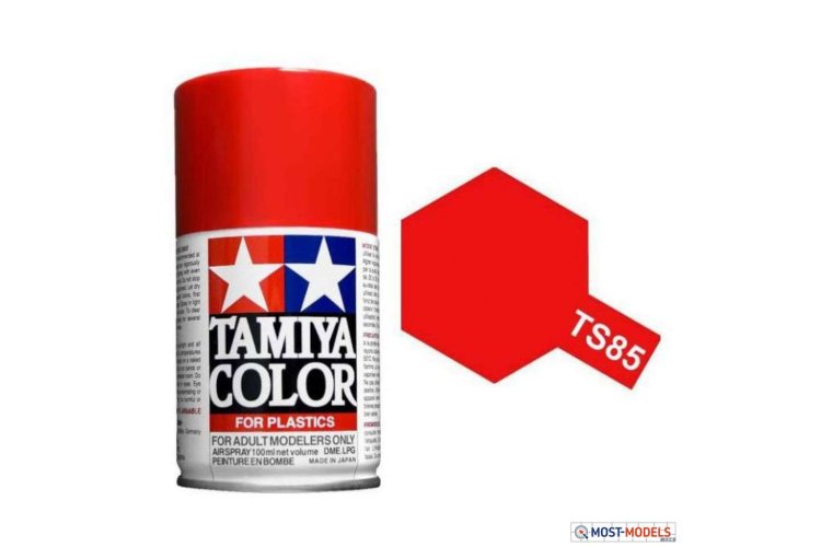 Tamiya TS-85 Brilliant Ferrari Mica Red - Gloss - Acryl Spray - 100ml - Tam85085 ts85 bright mica red 1 - TAM85085