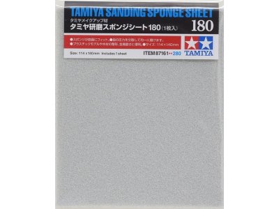 Tamiya 87161 Sanding Sponge Sheet #180 - Tam87161 - TAM87161-XS