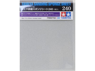Tamiya 87162 Sanding Sponge Sheet #240 - Tam87162 - TAM87162-XS