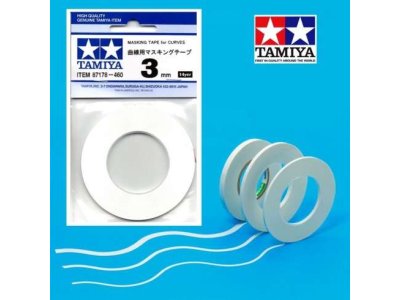 Tamiya 87178 Masking Tape for Curves 3mmX20m - Tam87178 - TAM87178-XS