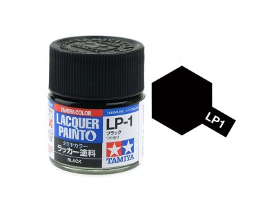 Tamiya LP-1 Black - Gloss - Lacquer Paint - 10ml - Tamiya lp1 - TAM82101-XS