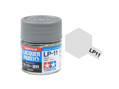 Tamiya LP-11 Silver - Gloss - Lacquer Paint - 10ml - Tamiya lp11 - TAM82111-XS