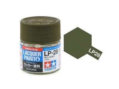 Tamiya LP-28 Olive Drab 1 - Matt - Lacquer Paint - 10ml - Tamiya lp28 - TAM82128-XS