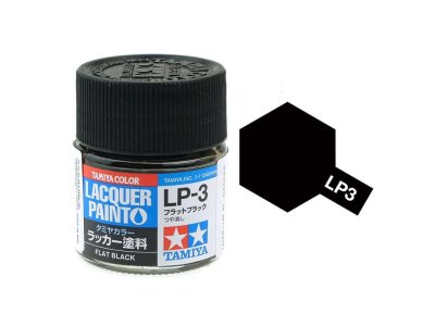 Tamiya LP-3 Black - Matt - Lacquer Paint - 10ml - Tamiya lp3 - TAM82103-XS