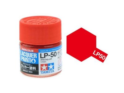 Tamiya LP-50 Bright Red - Gloss - Lacquer Paint - 10ml - Tamiya lp50 - TAM82150-XS