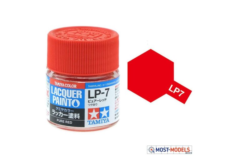 Tamiya LP-7 Pure Red - Gloss - Lacquer Paint - 10ml - Tamiya lp7 1 - TAM82107-XS