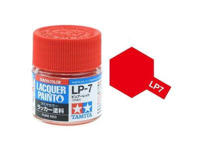 Tamiya LP-7 Pure Red - Gloss - Lacquer Paint - 10ml - Tamiya lp7 - TAM82107-XS