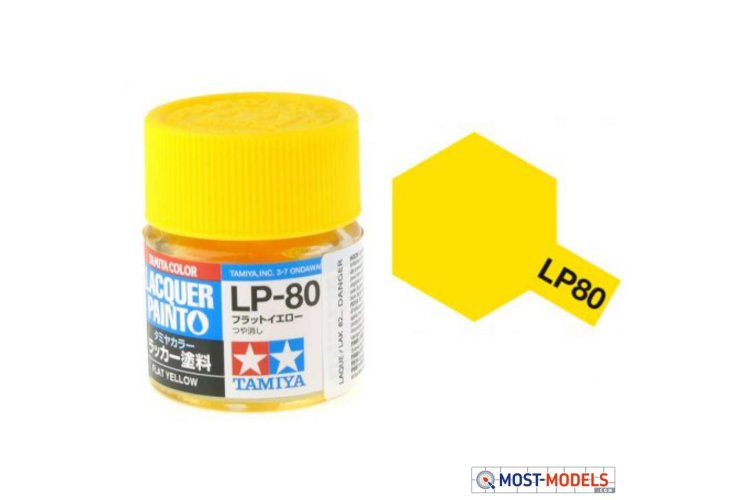 Tamiya LP-80 Yellow - Matt - Lacquer Paint - 10ml - Tamiya lp80 1 - TAM82180-XS