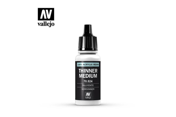 Vallejo 70524 Thinner Medium (17 ml) - Thinner medium vallejo 70524 17ml - VAL70524-XS