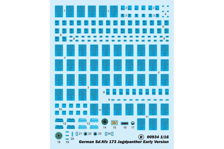 1:16 Trumpeter 00934 German Sd.Kfz 173 Jagdpanther Early Version - Tru00934decals 1 - TRU00934