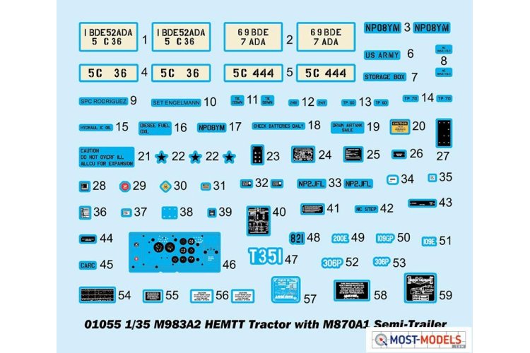 1:35 Trumpeter 01055 M983A2 HEMTT Tractor with M870A1 Semi-Trailer  - Tru01055 2 - TRU01055