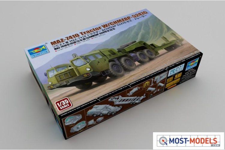 1:35 Trumpeter 01056 MAZ-7410 Tractor W/CHMZAP-5247G - Tru01056 1 - TRU01056