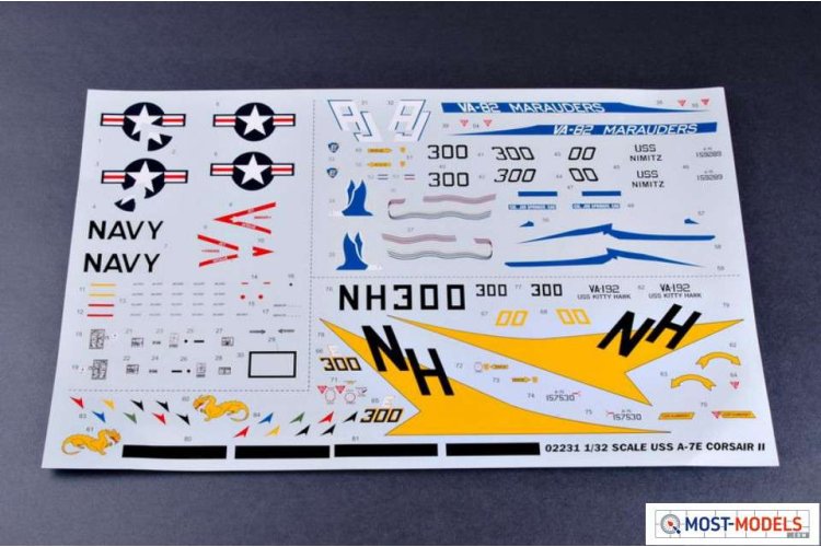 1:32 Trumpeter 02231 USS A-7E Corsair II Plane - Tru02231 decals - TRU02231