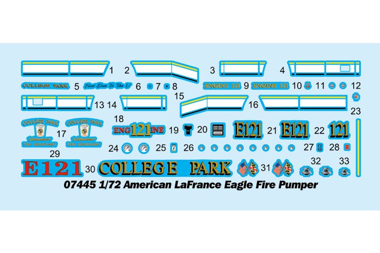 1:72 Trumpeter 07445 Amerikaanse LaFrance-Eagle - Pomp Brandweerwagen - Tru07445 3 - TRU07445