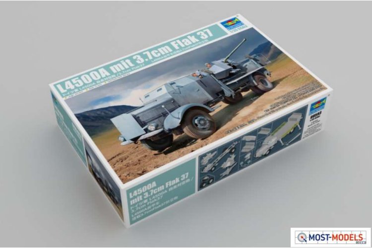 1:35 Trumpeter 09593 L4500A Truck mit 3.7cm Flak 37 - Tru09593 2 - TRU09593