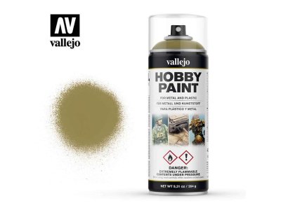 Vallejo 28001  Panzer Yellow Primer - Spray - 400ml - Val28001 vallejo hobby spray paint 28001 panzer yellow - VAL28001