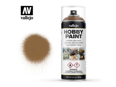 Vallejo 28014  Leather Brown Primer - Spray - 400ml - Val28014 vallejo hobby spray paint 28014 leather brown - VAL28014