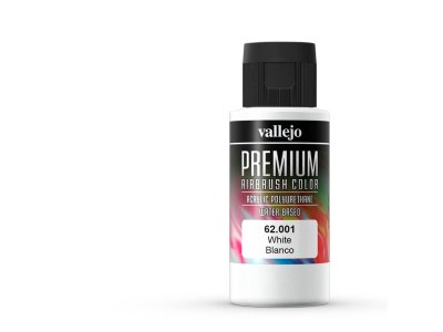 Vallejo 62001 Premium Airbrush Color - White - 60ml - Val62001 xs - VAL62001-XS