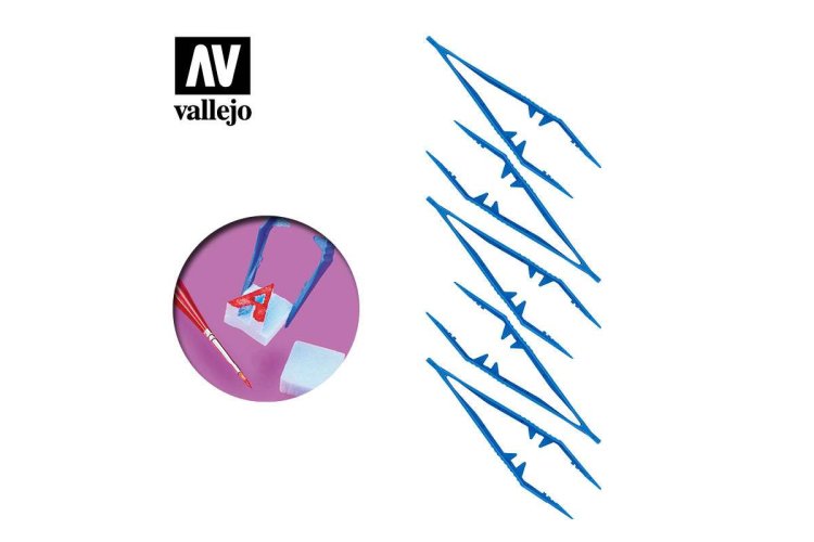 Vallejo T12006 Plastic Tweezers x5 - Vallejo hobby tools plastic tweezers x5 t12006 1 - VALT12006